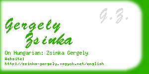 gergely zsinka business card